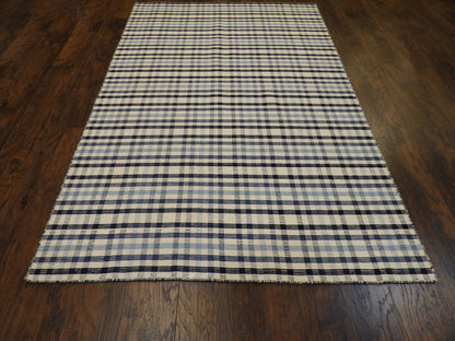 Coastal Flat-Weave Indoor/Outdoor Beach 5'0"x8'0" Hand-knotted Rug -W808