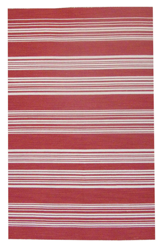 Coastal Flat-Weave Indoor/Outdoor Beach 5'0"x8'0" Hand-knotted Rug -W816 W816 physical All Rugs New