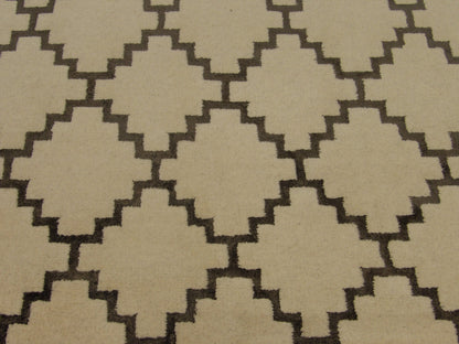 Transitional Moroccan Diamond Design 5'0"x8'0" Hand-knotted Rug -W851