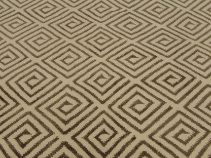 Transitional Moroccan Diamond Design 5'0"x8'0" Hand-knotted Rug -W855