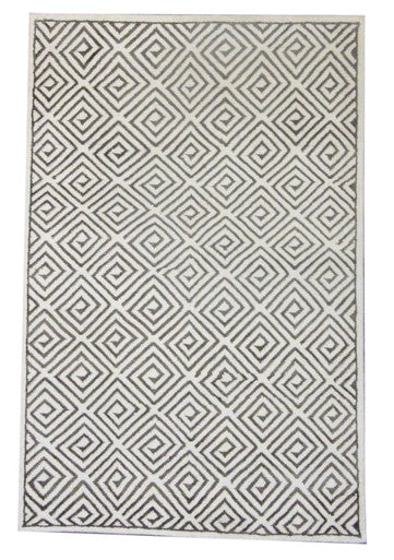 Transitional Moroccan Diamond Design 5'0"x8'0" Hand-knotted Rug -W855