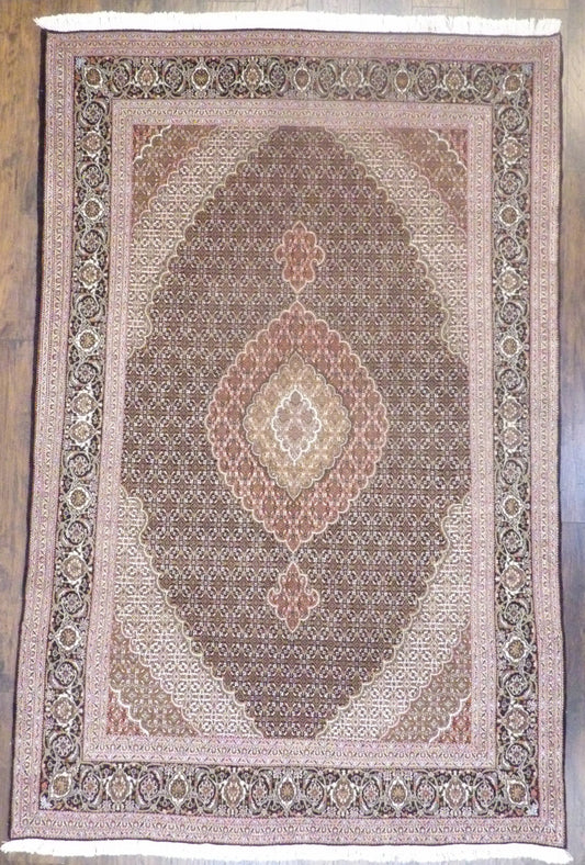 Fine Persian Fish Mahi Tabriz 7'0"x10'0" Hand-knotted Rug -W909 W909 physical All Rugs New